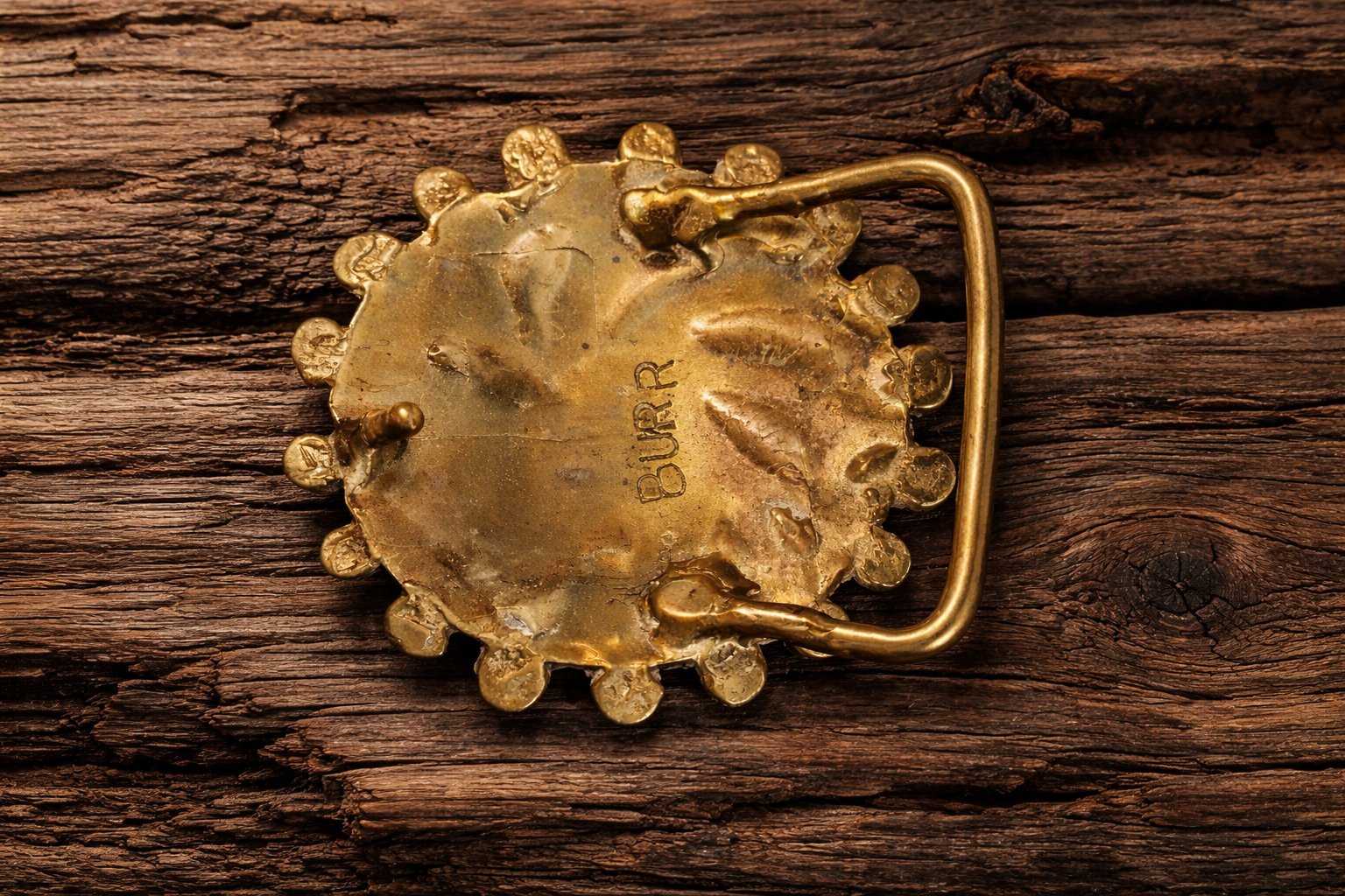 Vintage Stephen Burr Brass Belt Buckle (Signed)