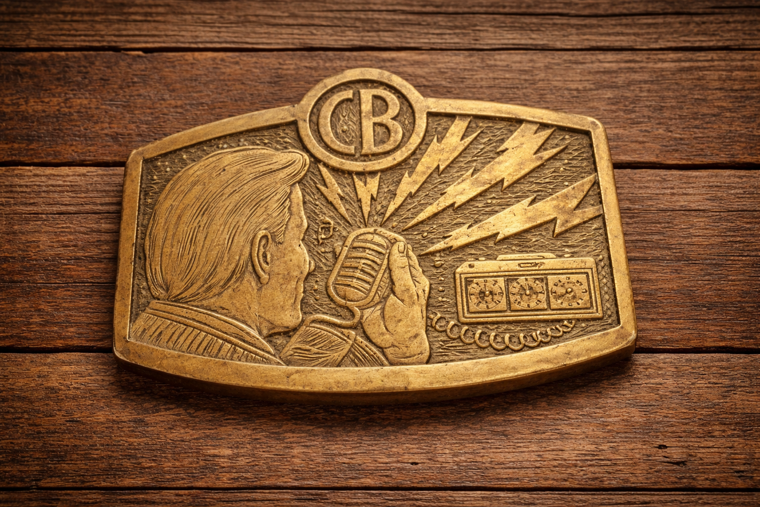 Vintage “CB Radio Broadcast” Belt Buckle