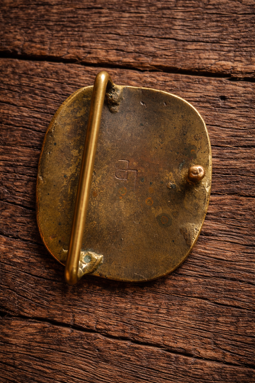 Signed Vintage Brass Tree Engraved Belt Buckle by David Bowman – Handcrafted Nature Design