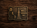 Vintage 1978 D & D Well Service Oil Derrick Solid Brass Belt Buckle – Made in USA