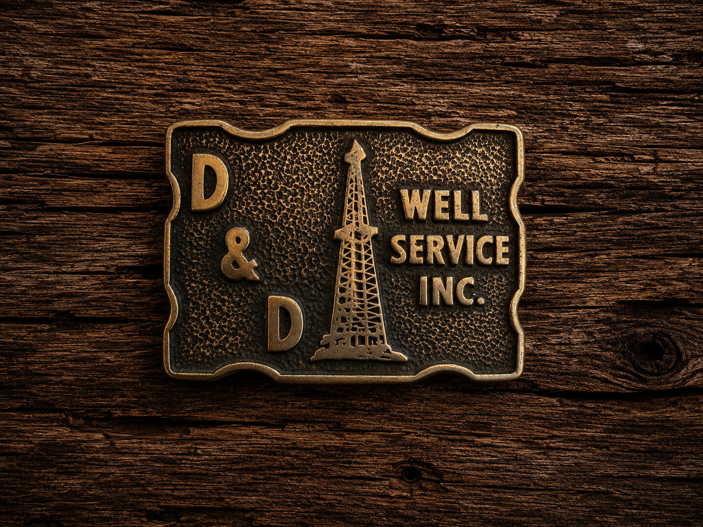 Vintage 1978 D & D Well Service Oil Derrick Solid Brass Belt Buckle – Made in USA
