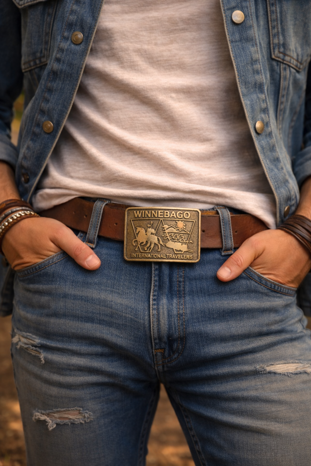 Winnebago “International Travelers” Vintage Belt Buckle