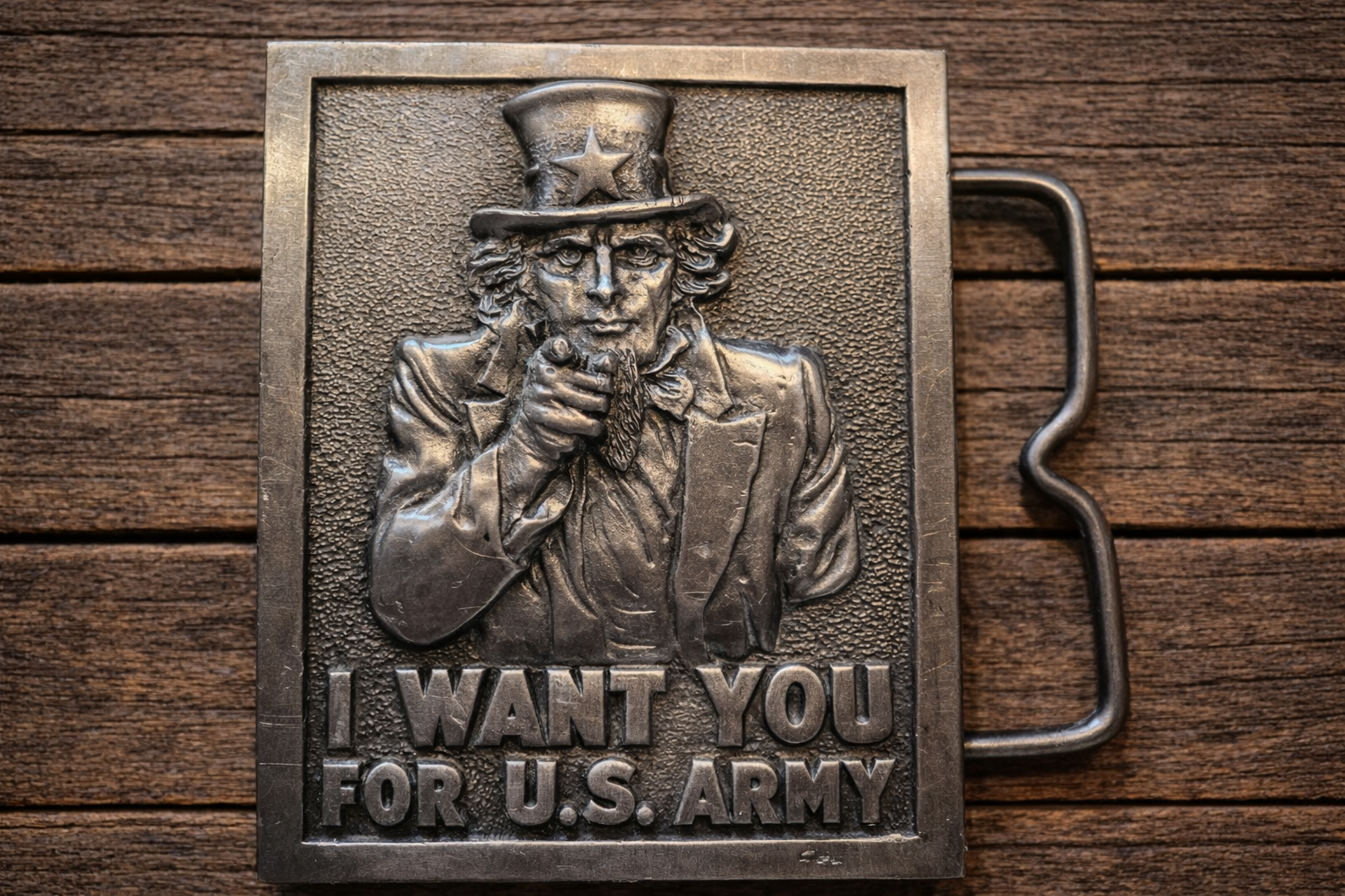 Vintage Bergamot Brass Works Uncle Sam “I Want You” Belt Buckle – 1975