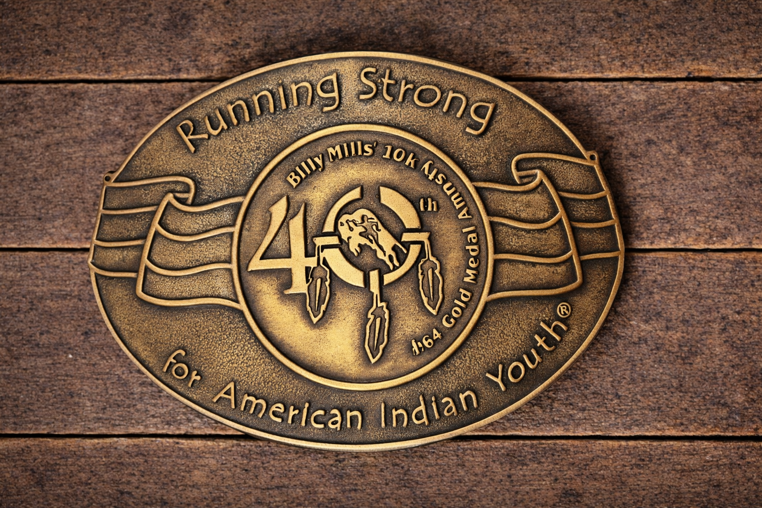 Running Strong – Billy Mills Olympic Gold Medal Commemorative Belt Buckle