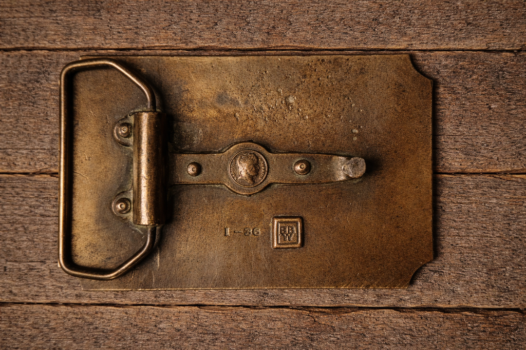 Vintage Wells Fargo &amp; Co. Denver &amp; Rio Grande Railroad Brass Belt Buckle