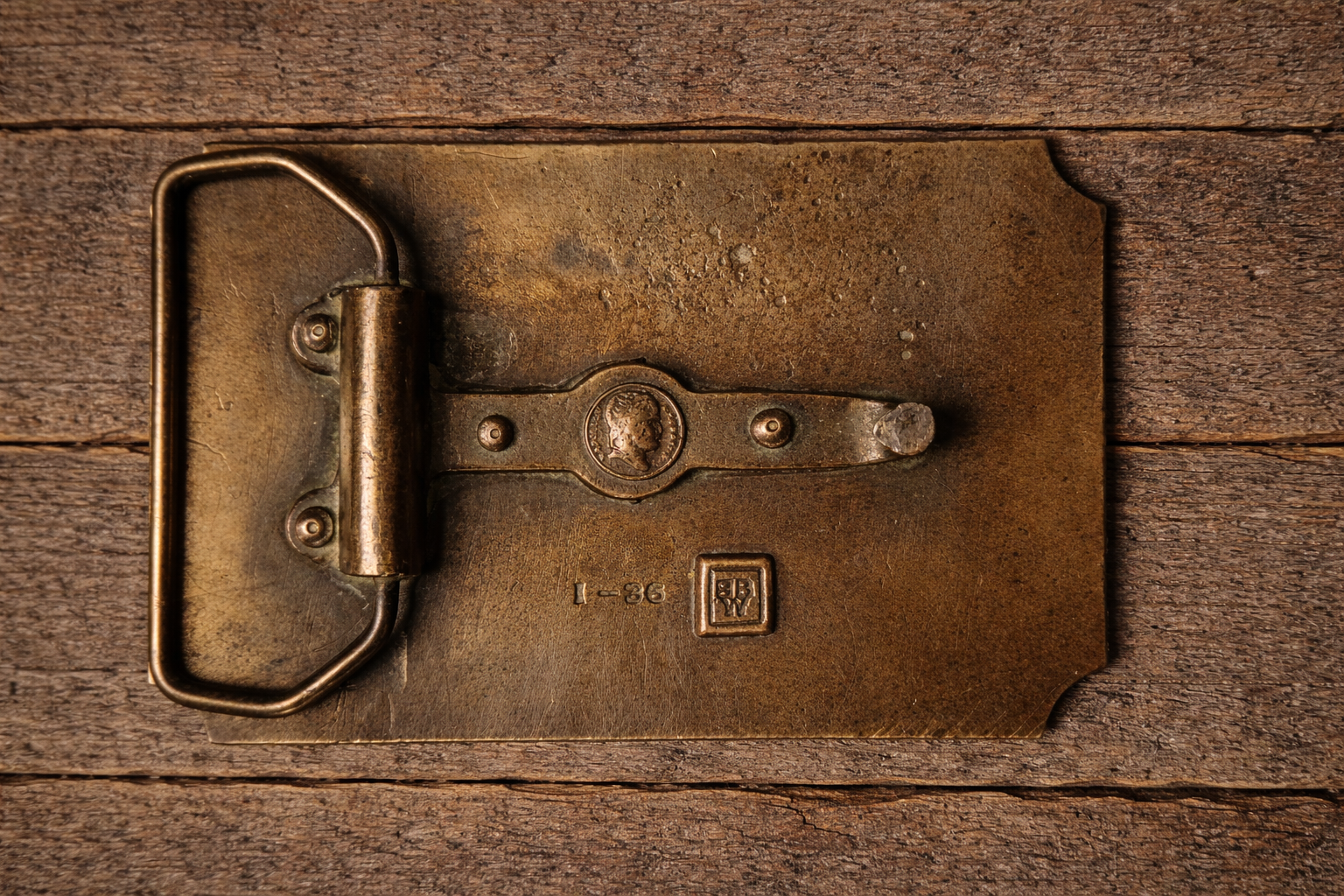 Vintage Wells Fargo &amp; Co. Denver &amp; Rio Grande Railroad Brass Belt Buckle