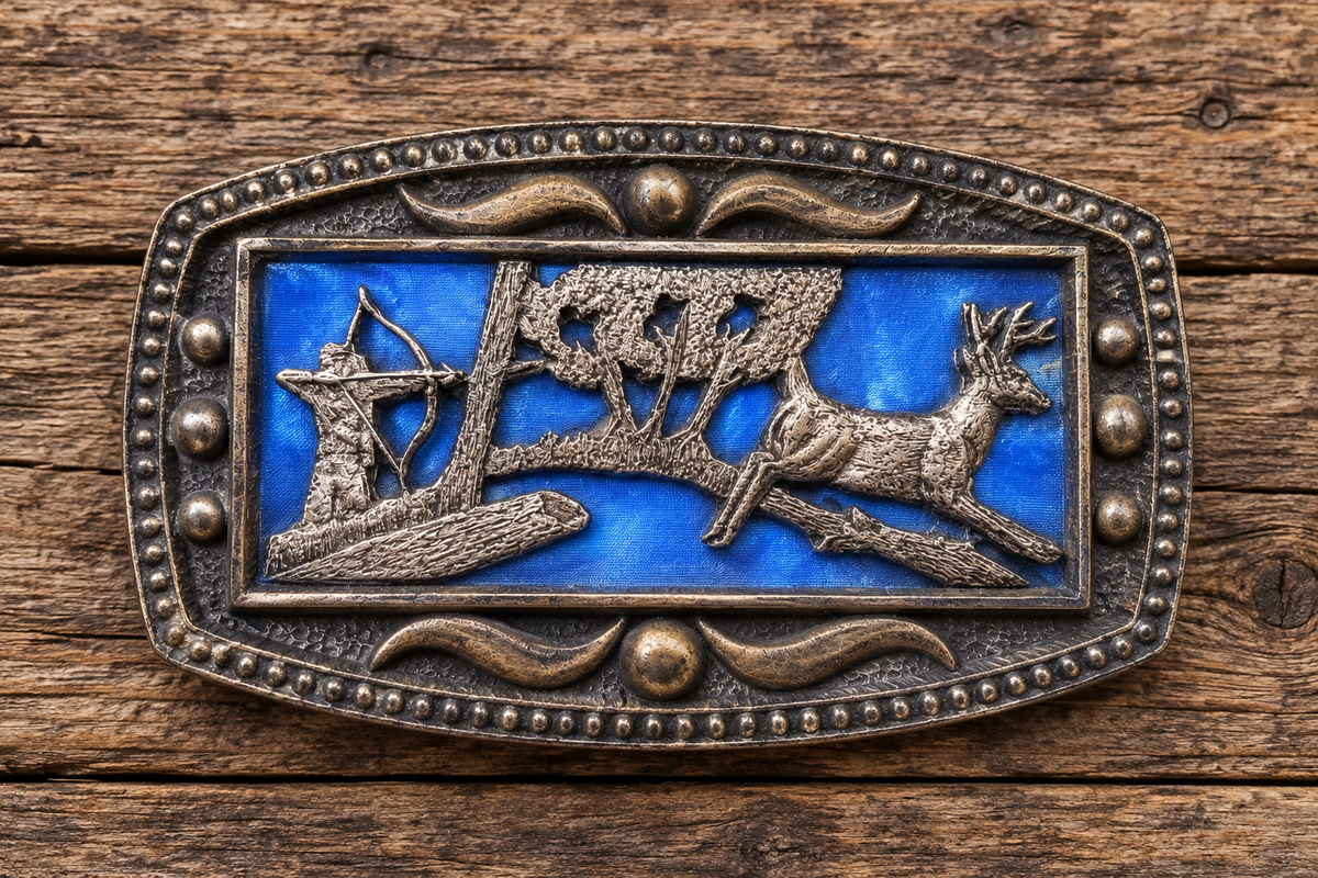Vintage CII New York Archer &amp; Deer Belt Buckle