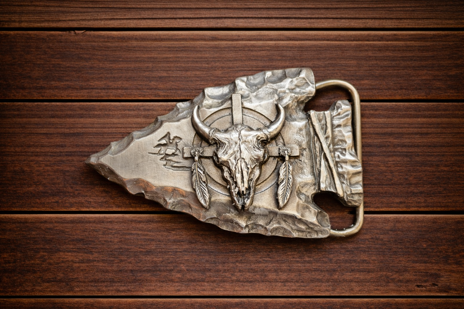 Siskiyou Buckle Company Arrowhead Buffalo Skull Belt Buckle