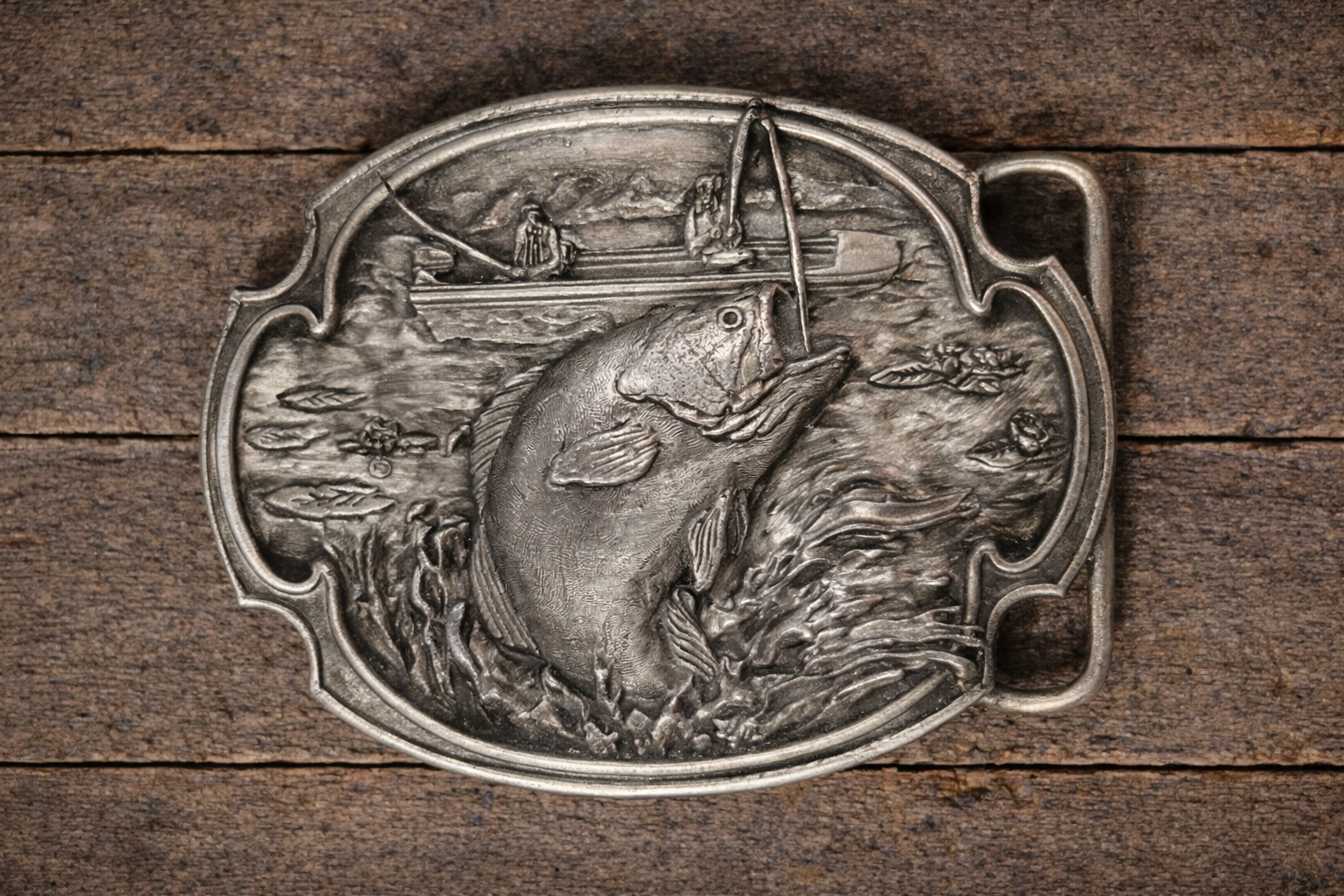 Vintage Siskiyou Buckle Co. Bass Fishing Belt Buckle – 1984