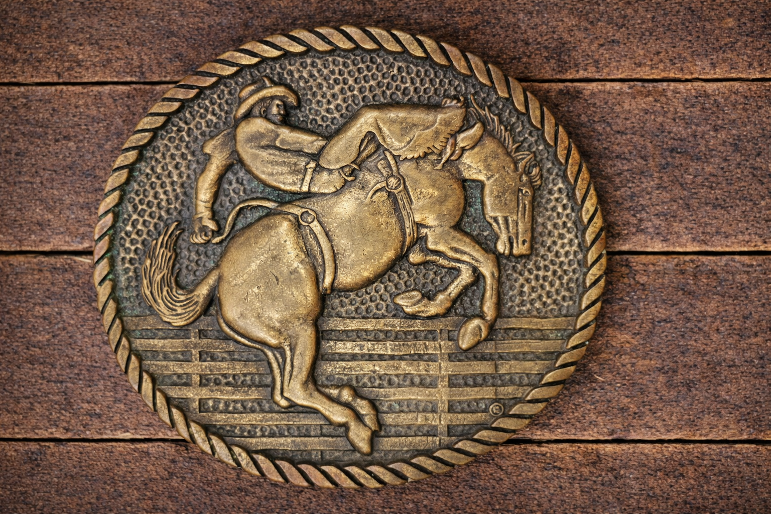 Vintage Solid Brass Bucking Bronc Rodeo Belt Buckle – Award Design Medals