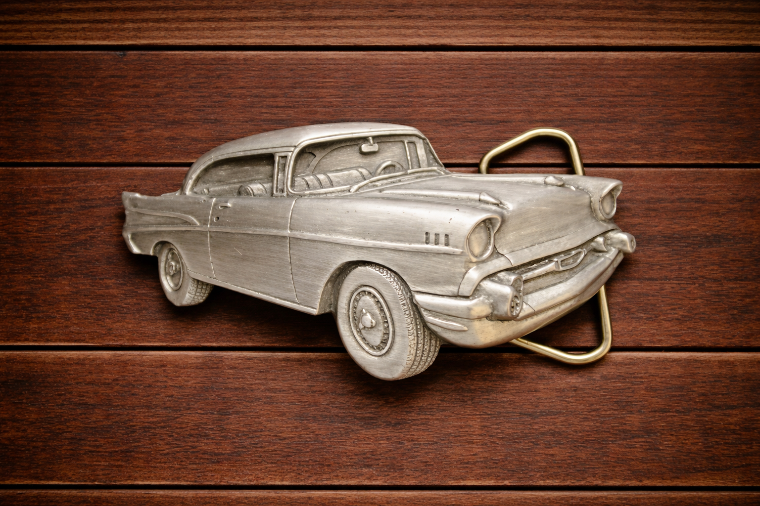 Vintage Chevy Classic Car Belt Buckle