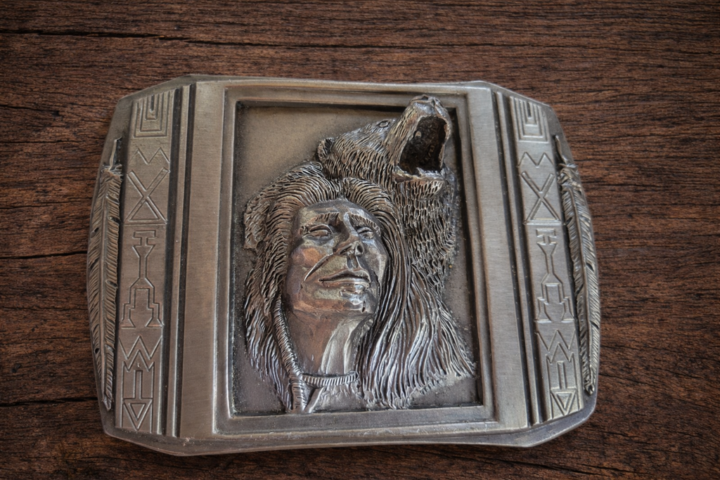 Bergamot “The Guardian” Belt Buckle – Native American Art Theme -1990