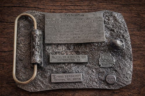 Bergamot “The Guardian” Belt Buckle – Native American Art Theme -1990