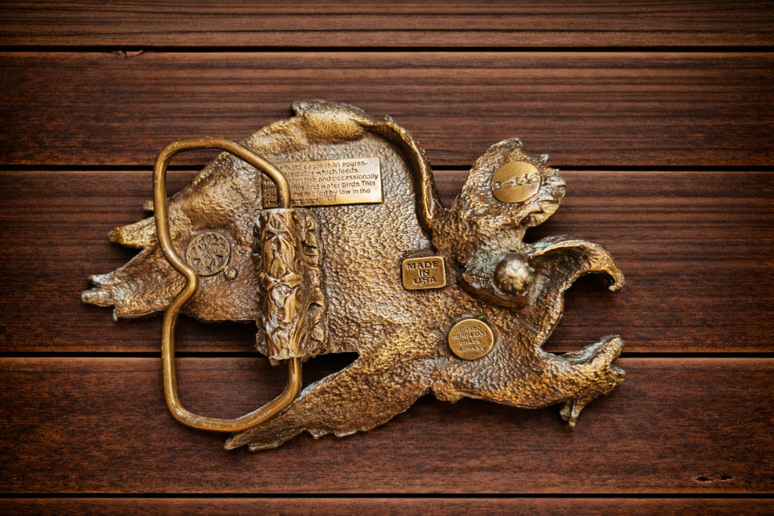 Vintage 1980 American Eagle Belt Buckle – Made in USA