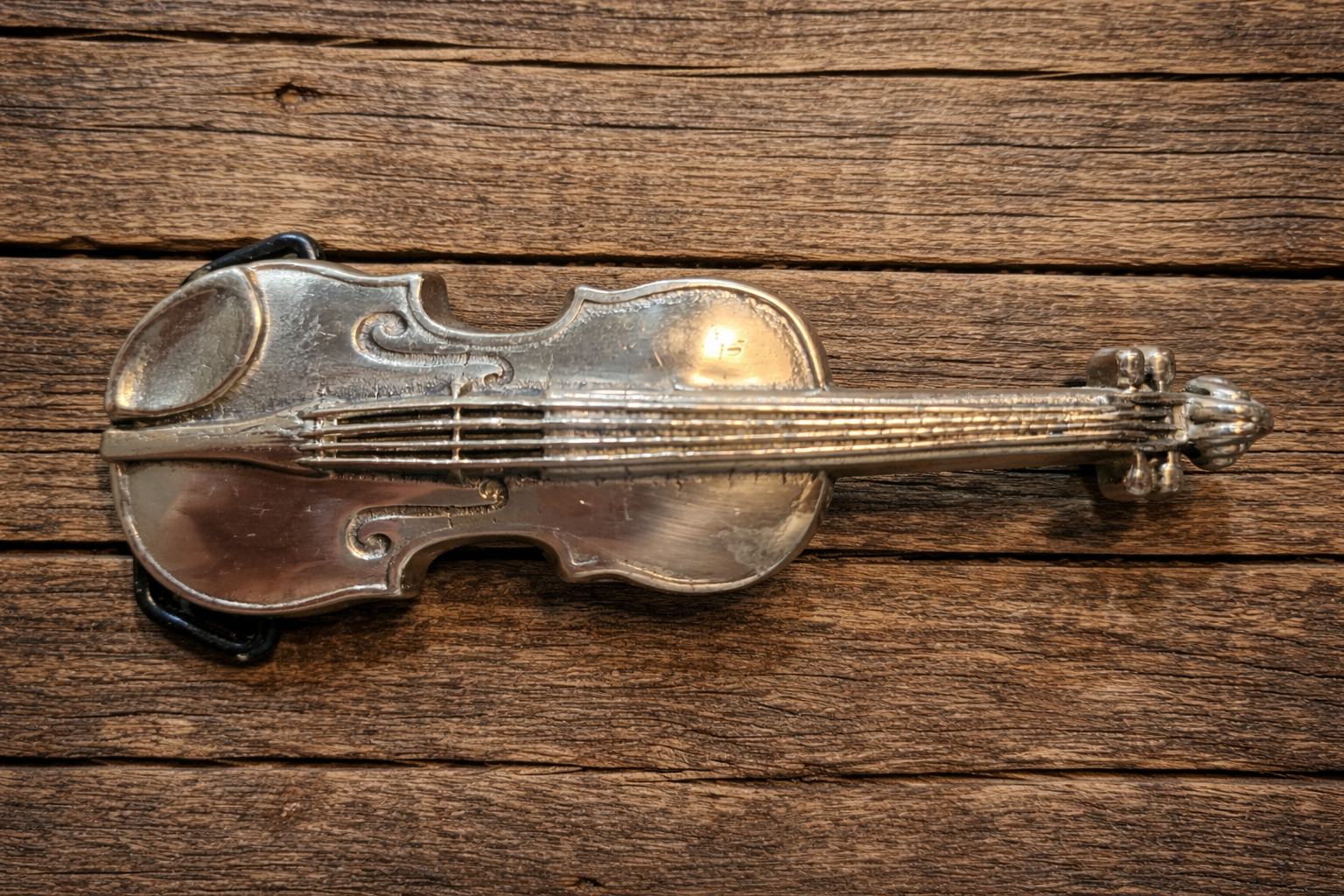 Vintage Solid Brass Violin Belt Buckle – 1978 Baron Buckle