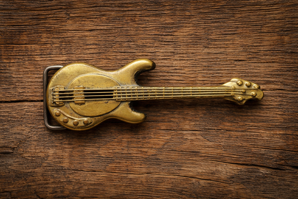 Vintage 1978 Baron Buckle Solid Brass Guitar Belt Buckle