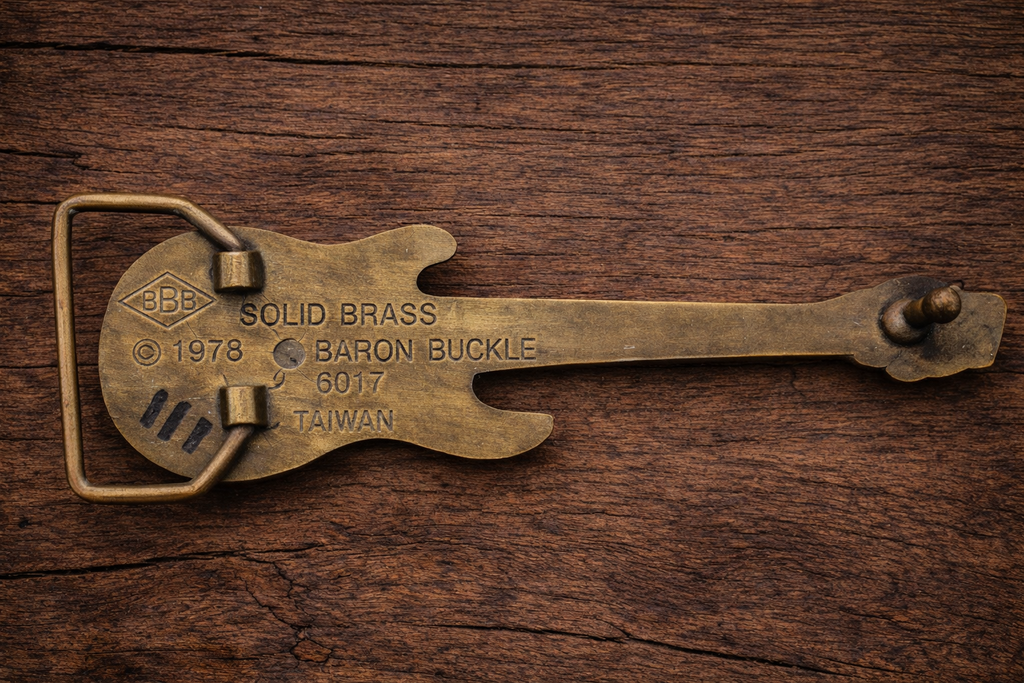 Vintage 1978 Baron Buckle Solid Brass Guitar Belt Buckle
