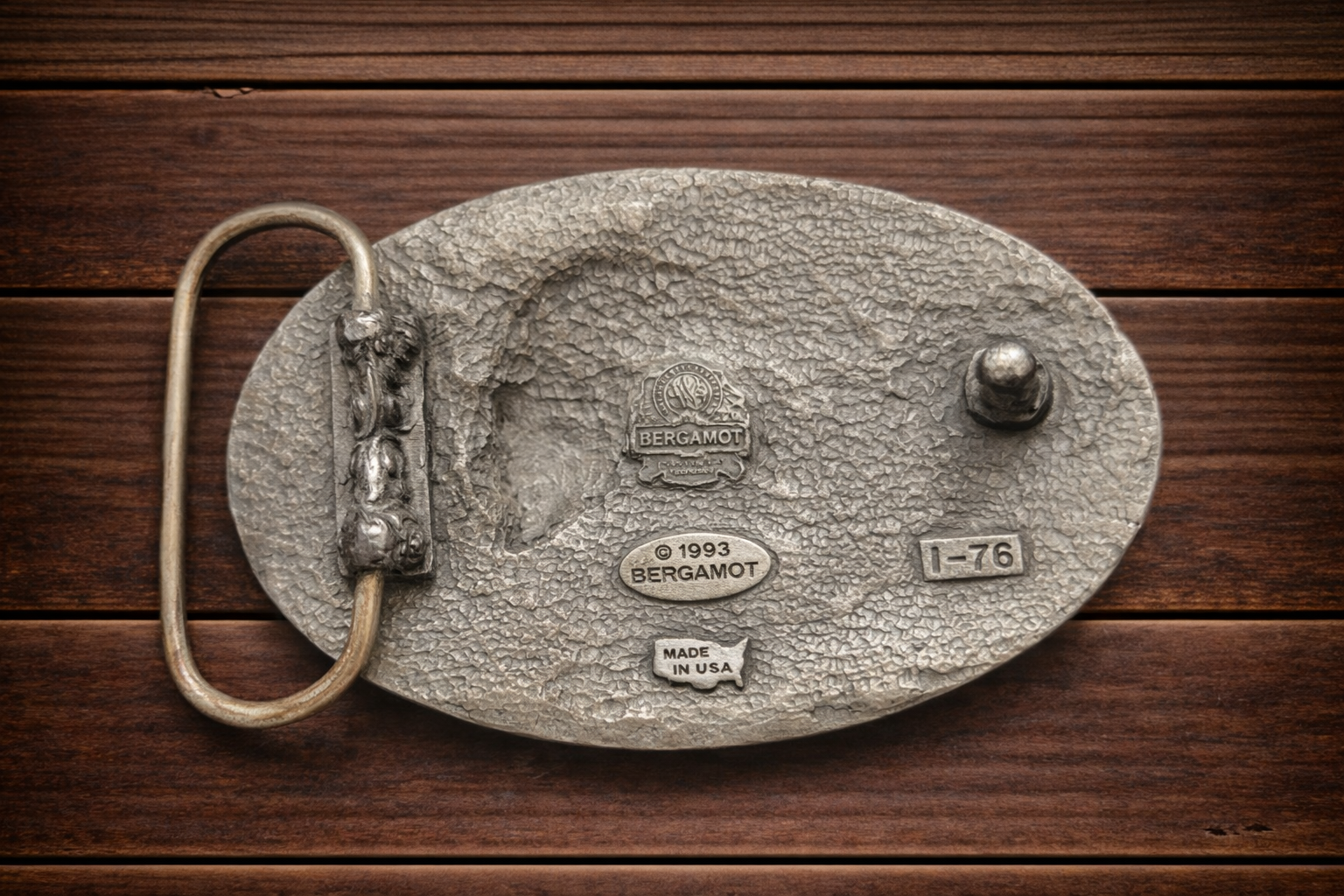 Vintage Bergamot Brass Horse Head Belt Buckle (1993)