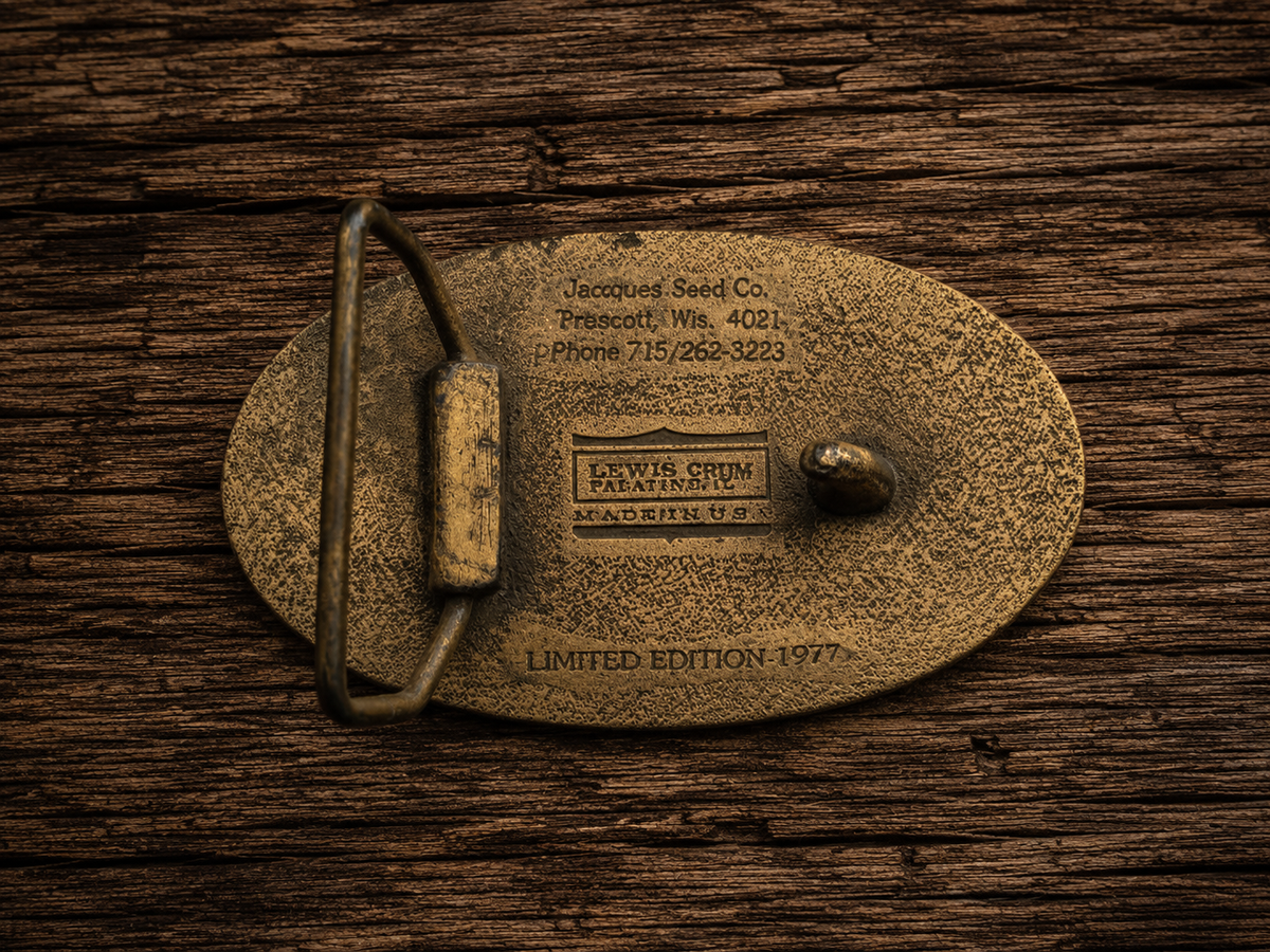 Vintage 1977 Jacques Seeds “Farmers Feed the World” Limited Edition Belt Buckle – Lewis Corp USA