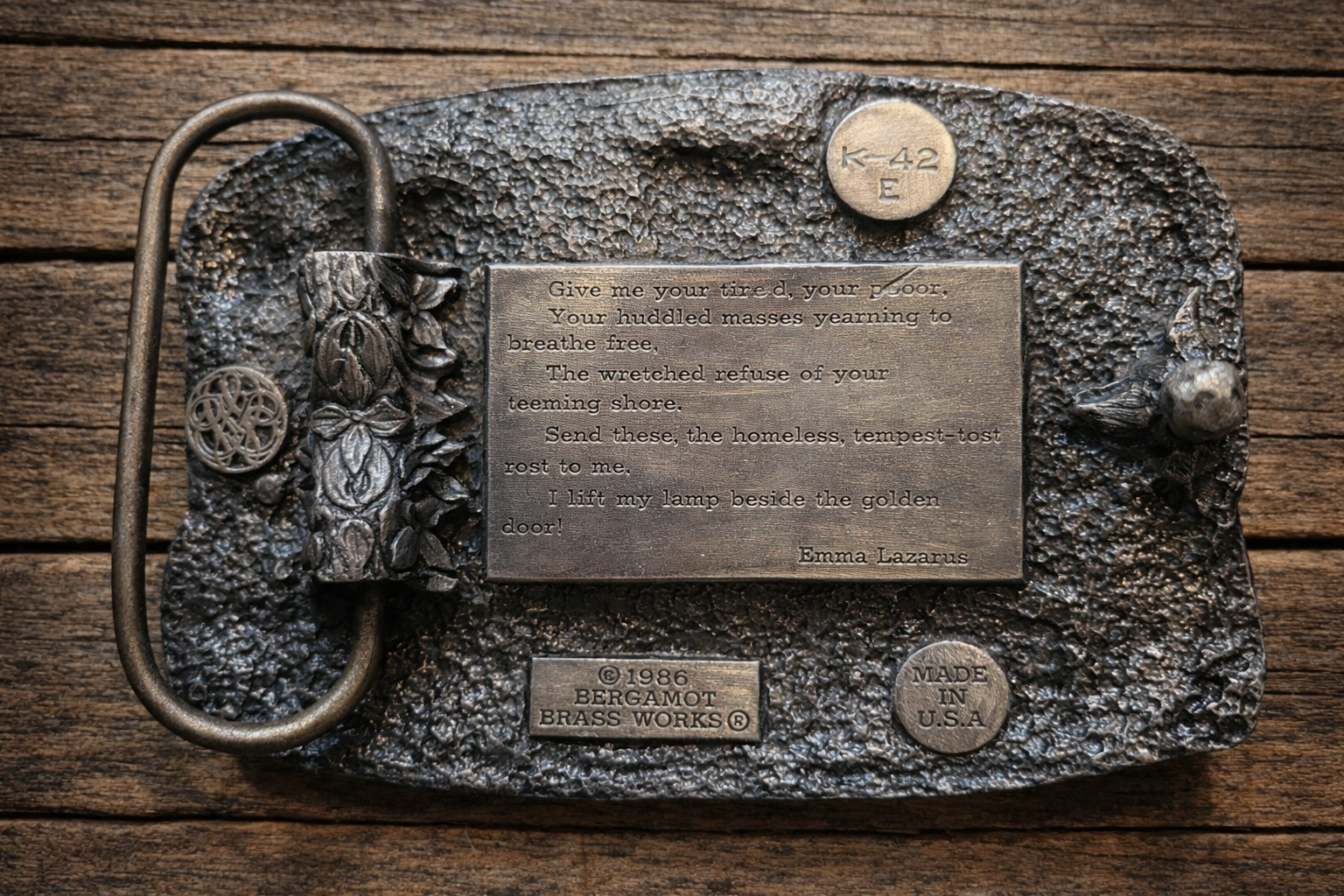 Vintage Bergamot Brass Works Statue of Liberty Belt Buckle – 1988