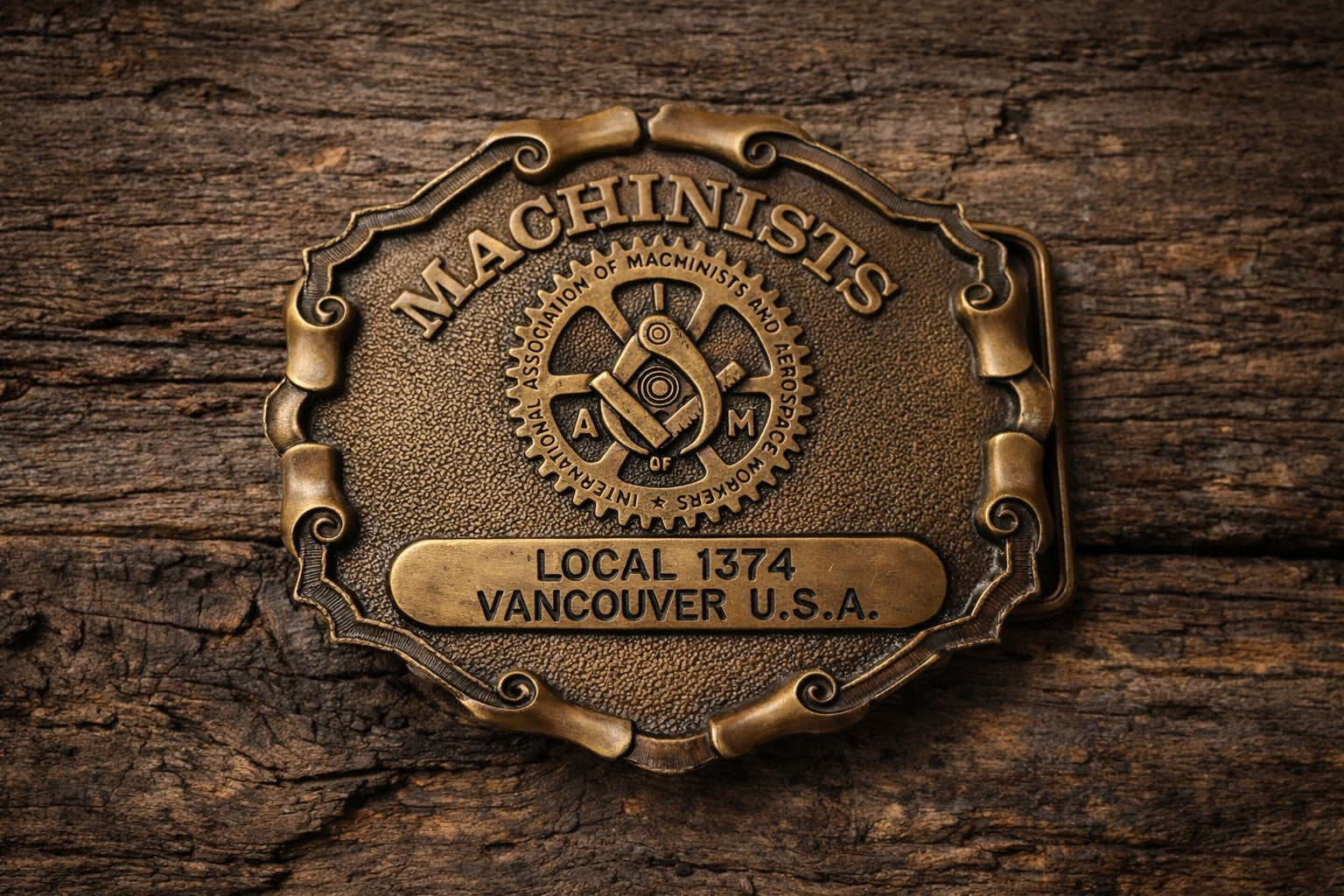 Vintage Machinists Union Belt Buckle – Local 1374, Vancouver, U.S.A.