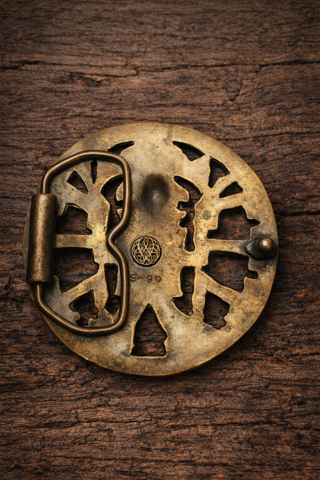 Vintage Mesoamerican / Aztec-Style Solid Brass Belt Buckle – Model G-60