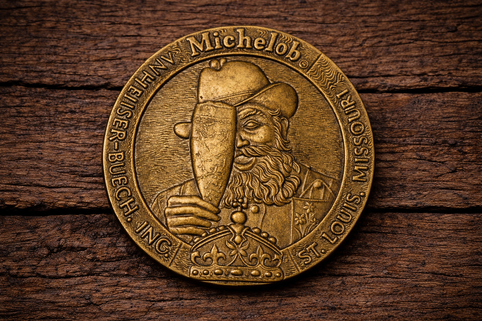 Vintage Michelob “St. Louis Missouri” Belt Buckle – Bergamot Brass Works (1977)