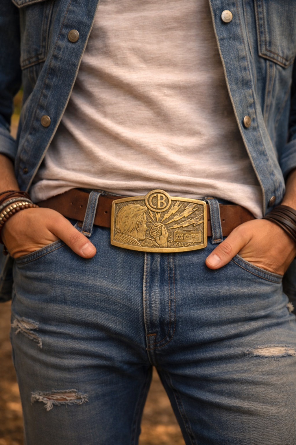 Vintage “CB Radio Broadcast” Belt Buckle