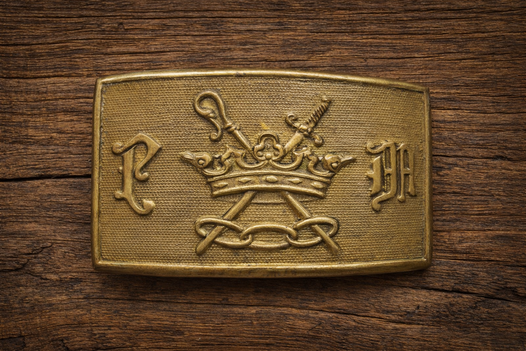 Antique Odd Fellows Gilded Brass Belt Buckle