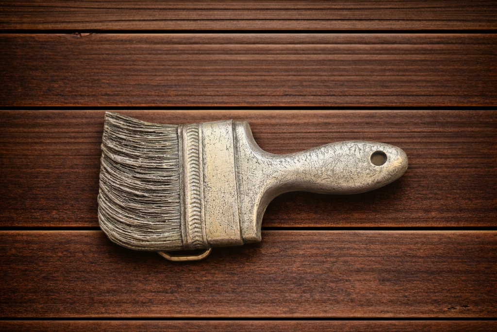 Vintage Bergamot Brass “Paintbrush” Belt Buckle