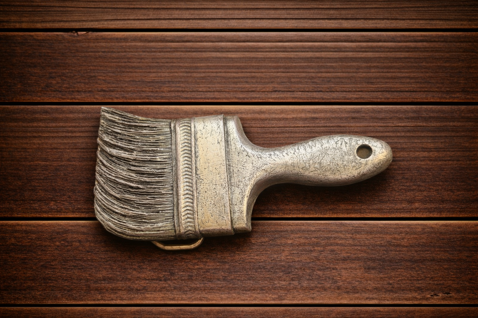 Vintage Bergamot Brass “Paintbrush” Belt Buckle