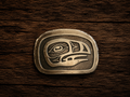 Vintage 1977 Jim Schoppert Tlingit Raven Belt Buckle – Toklat Trading Co. Alaska – Indiana Metal Craft