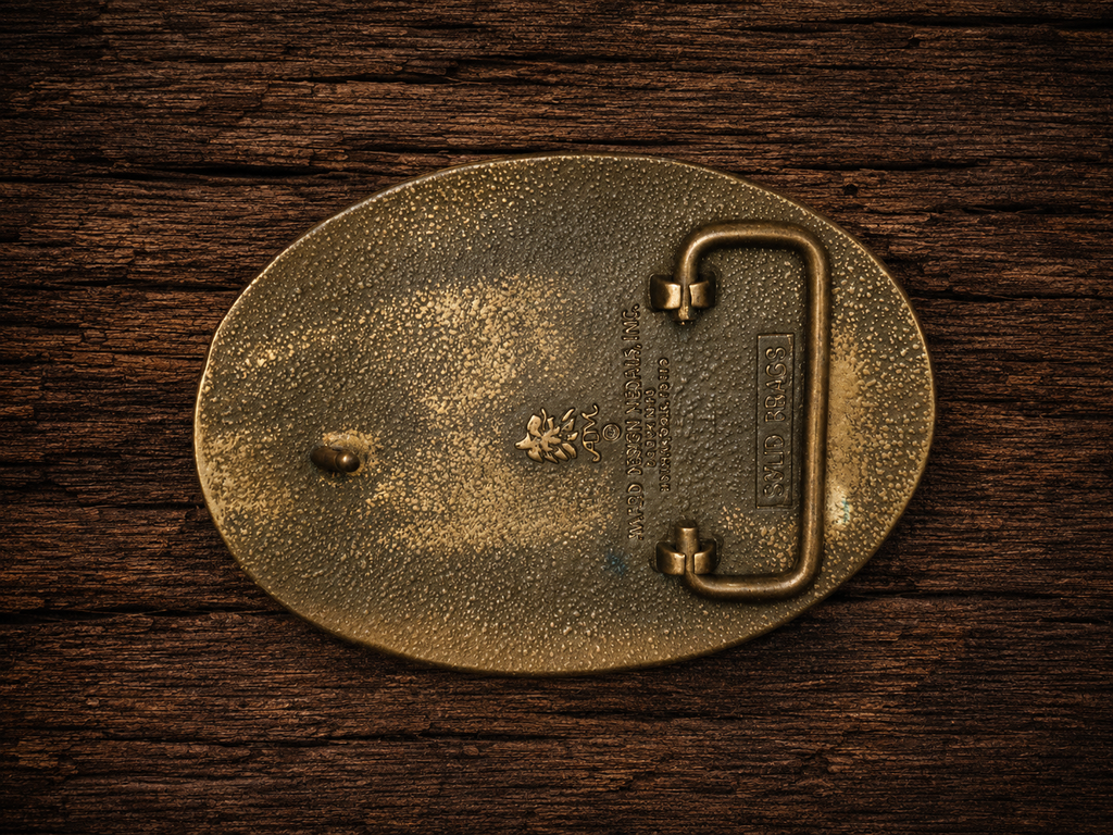 Vintage “Redneck Mother” Solid Brass Belt Buckle – 1980s Award Design Medals