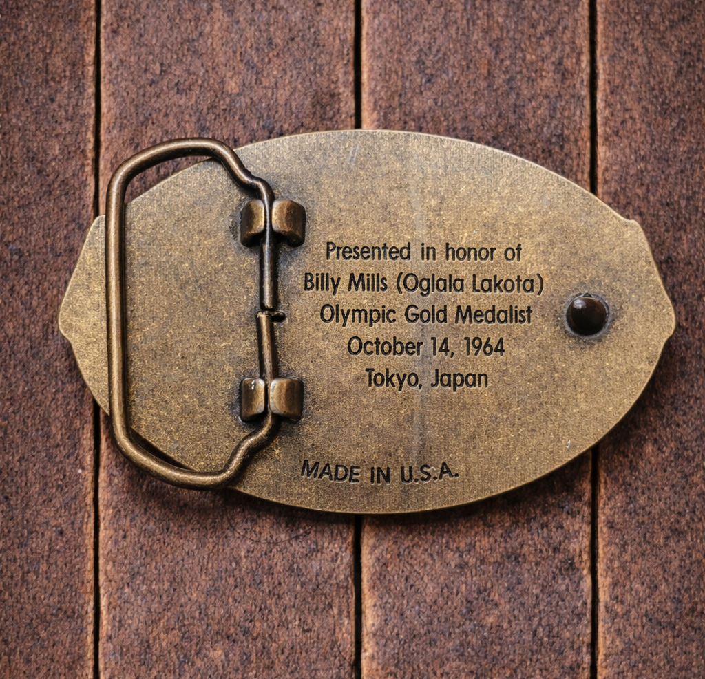 Running Strong – Billy Mills Olympic Gold Medal Commemorative Belt Buckle
