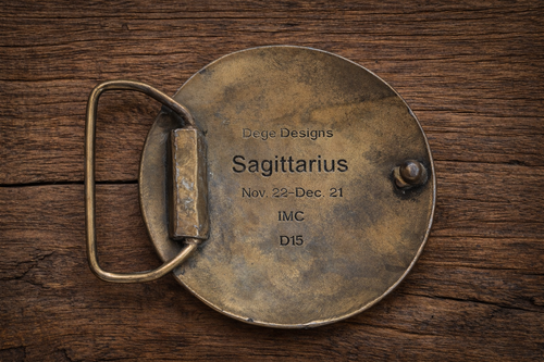 Dege Designs Sagittarius Belt Buckle (Vintage Zodiac)