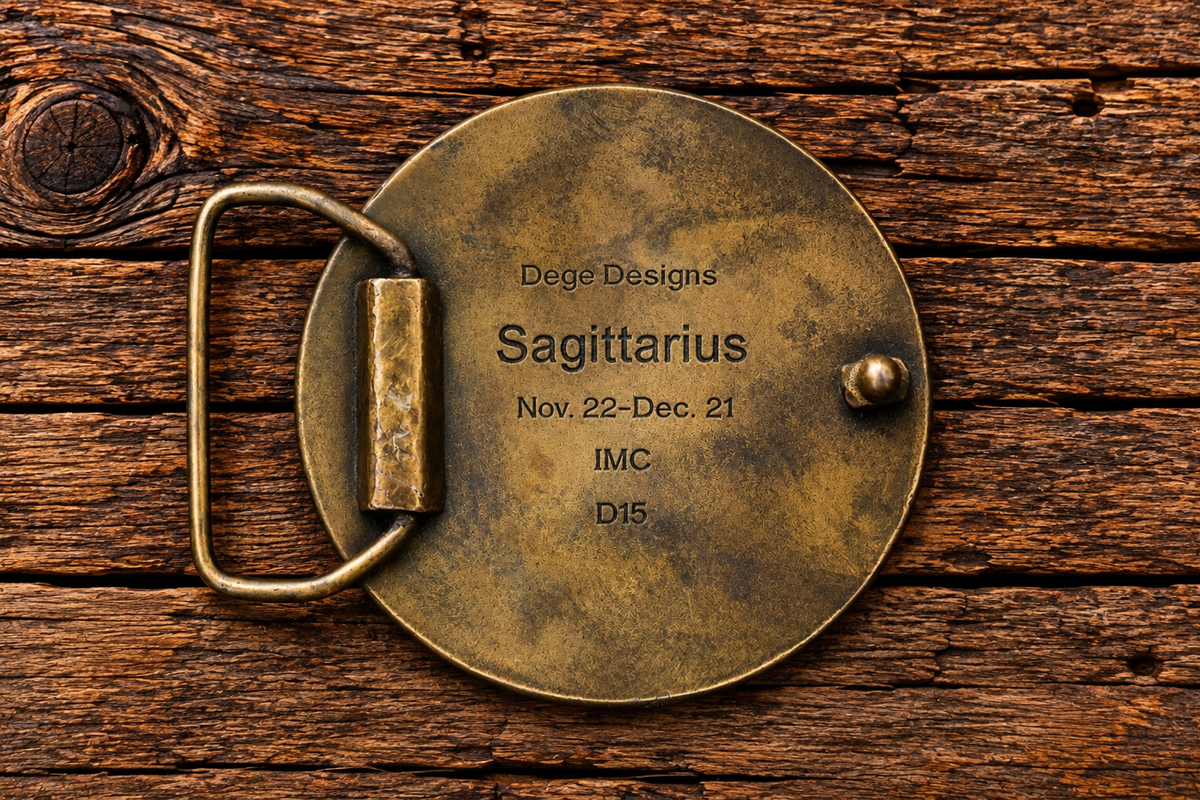 Dege Designs Sagittarius Belt Buckle (Vintage Zodiac)