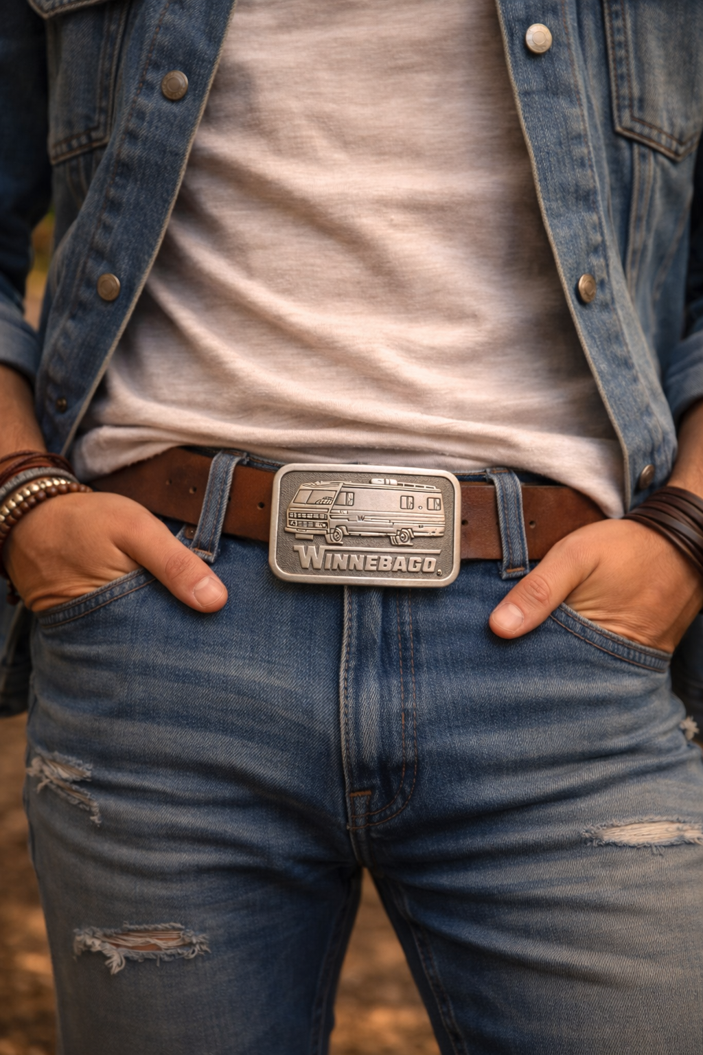 Vintage Winnebago RV Belt Buckle