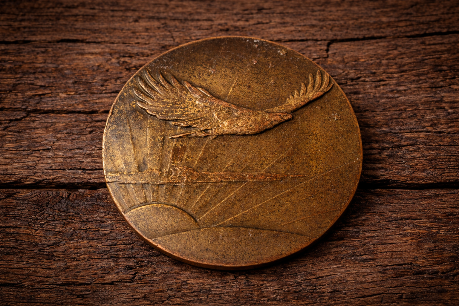 "Soaring bird in flight" Bergamot Brass Works belt buckle