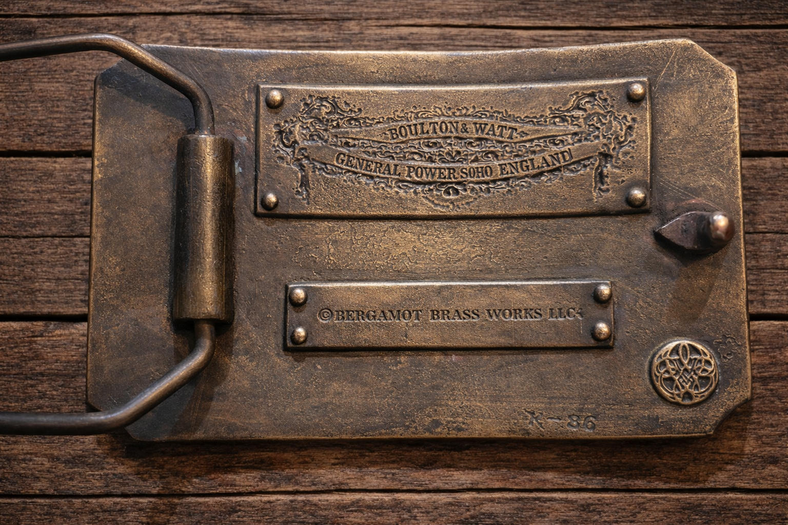 Vintage Bergamot Brass Works “Clermont” Steamboat Belt Buckle – Great North River Steamboat