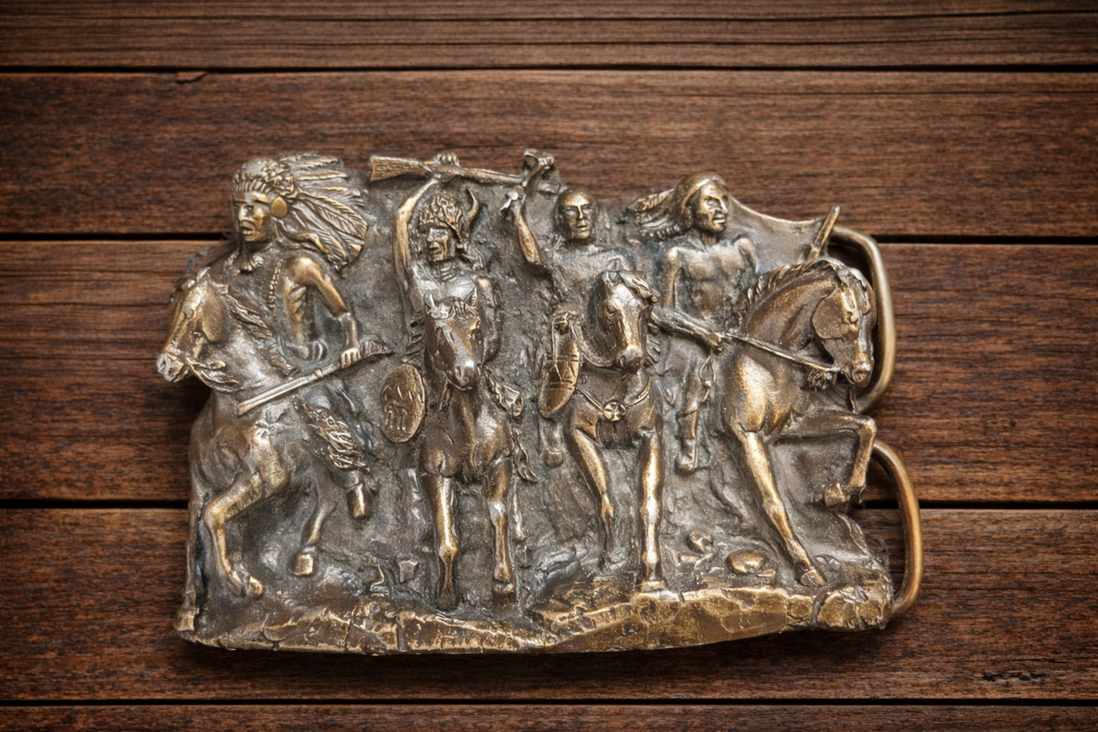 War Party Rider Belt Buckle – Bergamot Brass Works (1979)