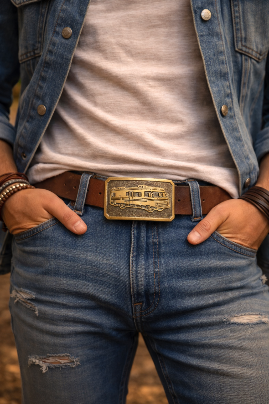 Vintage Winnebago Motorhome Belt Buckle