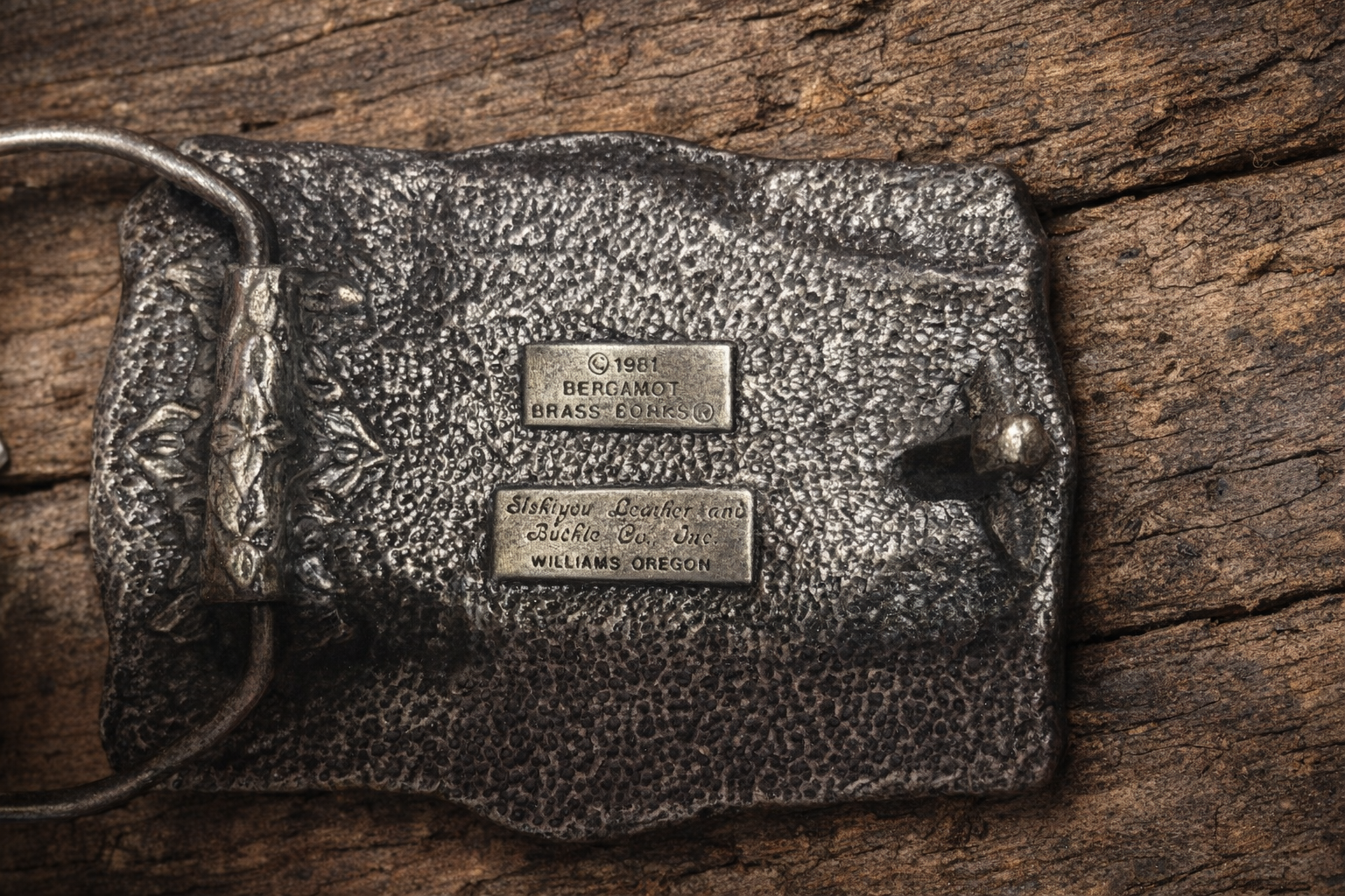 Vintage Bergamot Brass Works “Wyoming Is What America Was” Belt Buckle – 1981